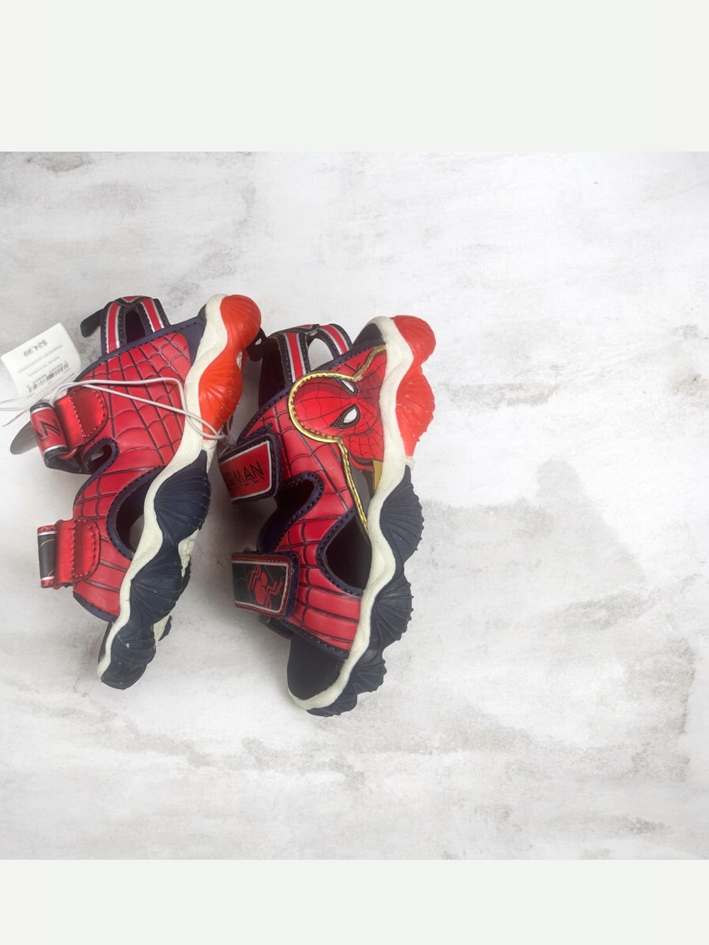 Marvel Spider-Man Kids Red & Navy Sandals Size 8